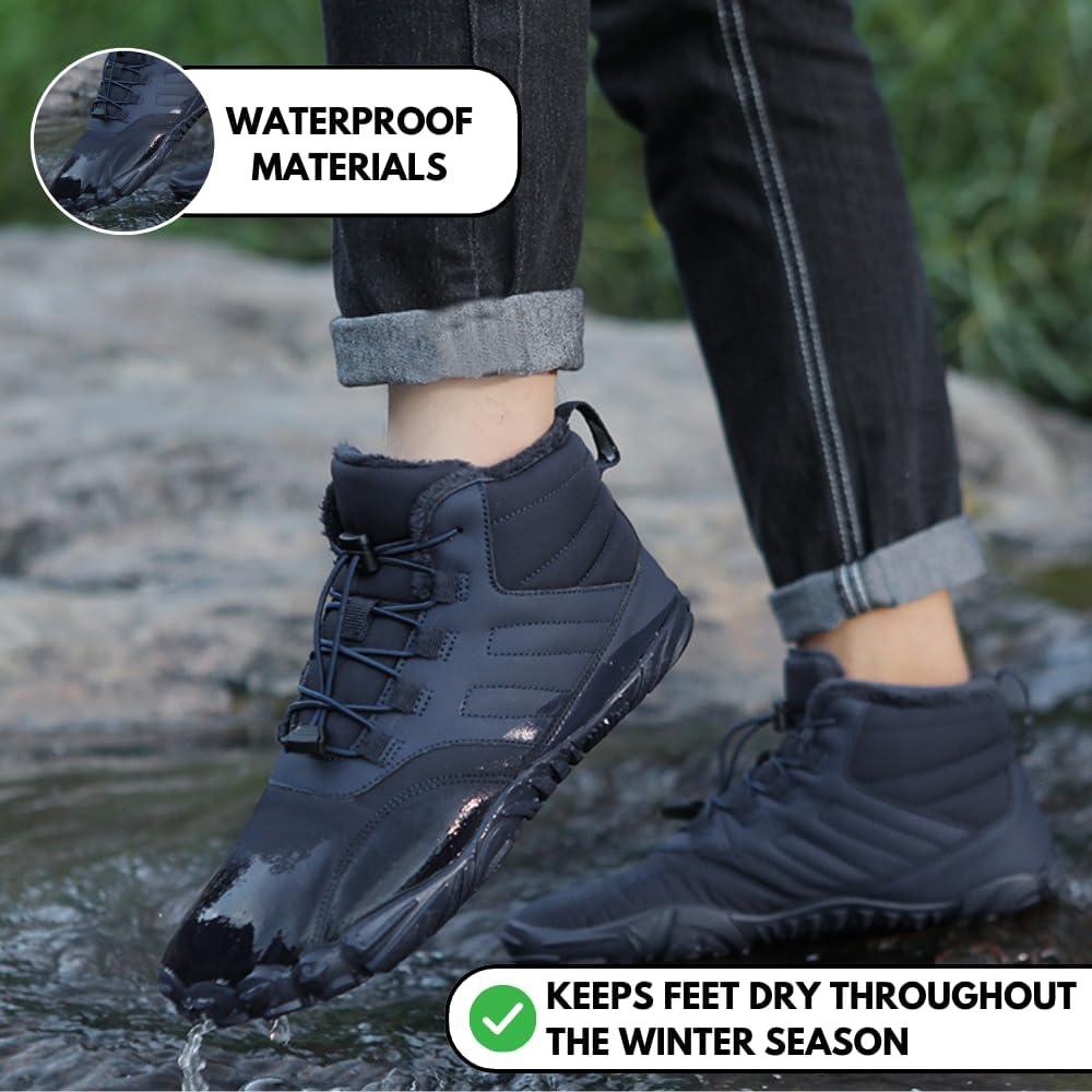 imageCaspar Pro HF  Nonslip and Comfortable Winter Barefoot Shoes Provide Warmth and Support Walking Boots For Women Men UnisexBlack