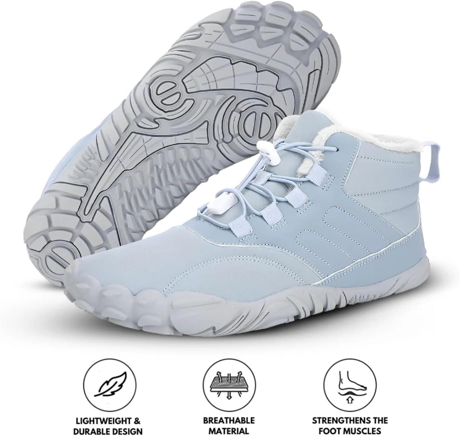 imageCaspar Pro HF  Nonslip and Comfortable Winter Barefoot Shoes Provide Warmth and Support Walking Boots For Women Men UnisexLight Blue