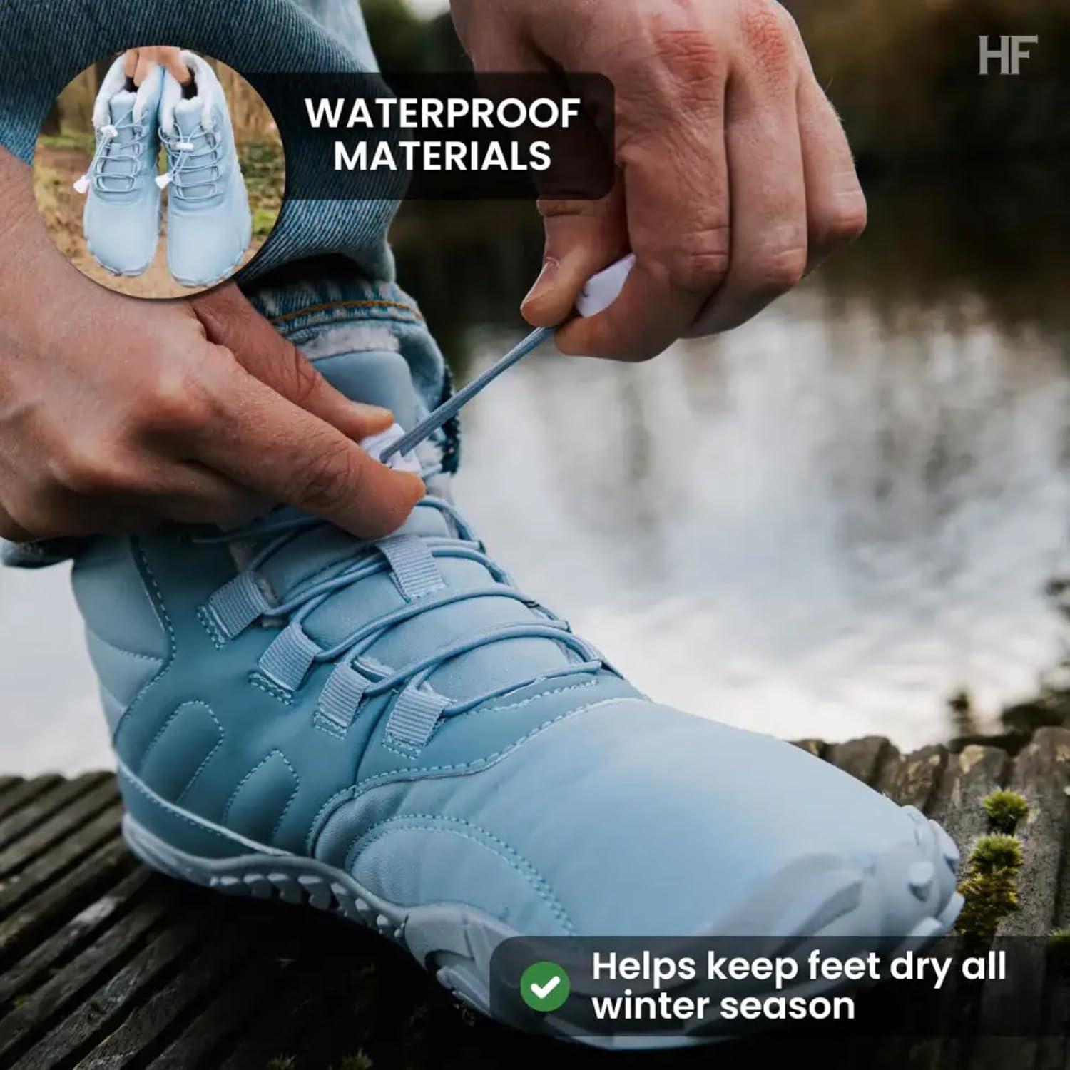 imageCaspar Pro HF  Nonslip and Comfortable Winter Barefoot Shoes Provide Warmth and Support Walking Boots For Women Men UnisexLight Blue