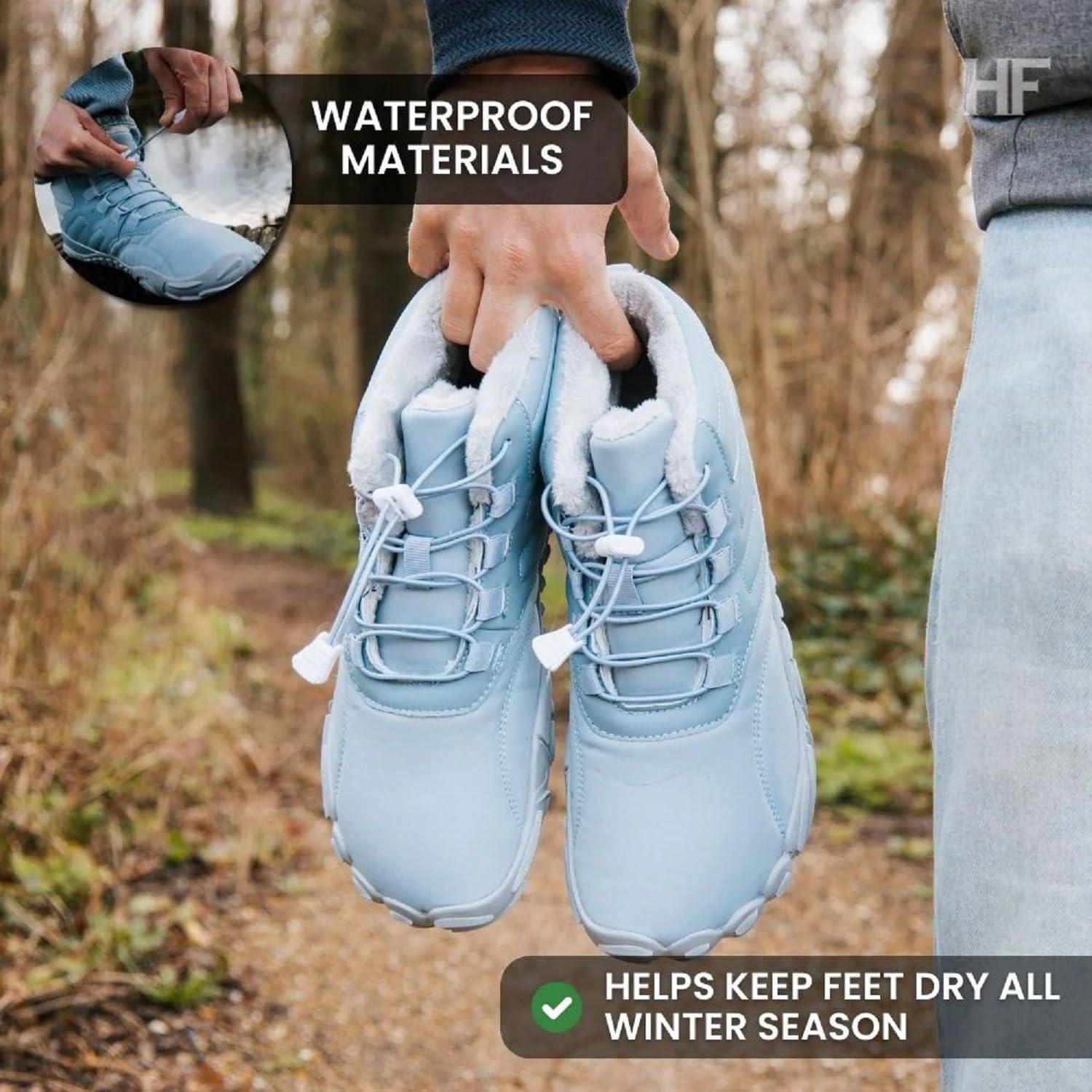 imageCaspar Pro HF  Nonslip and Comfortable Winter Barefoot Shoes Provide Warmth and Support Walking Boots For Women Men UnisexLight Blue