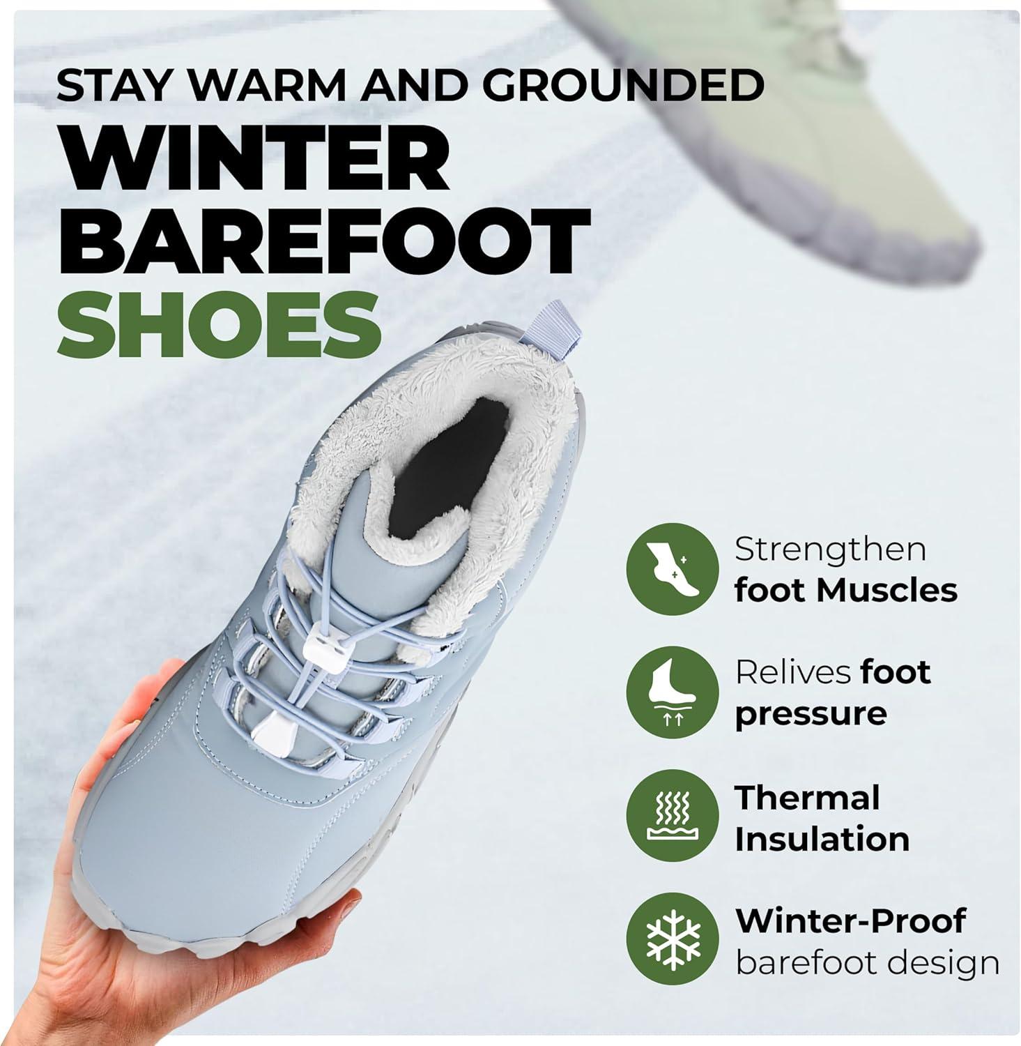 imageCaspar Pro HF  Nonslip and Comfortable Winter Barefoot Shoes Provide Warmth and Support Walking Boots For Women Men UnisexLight Red