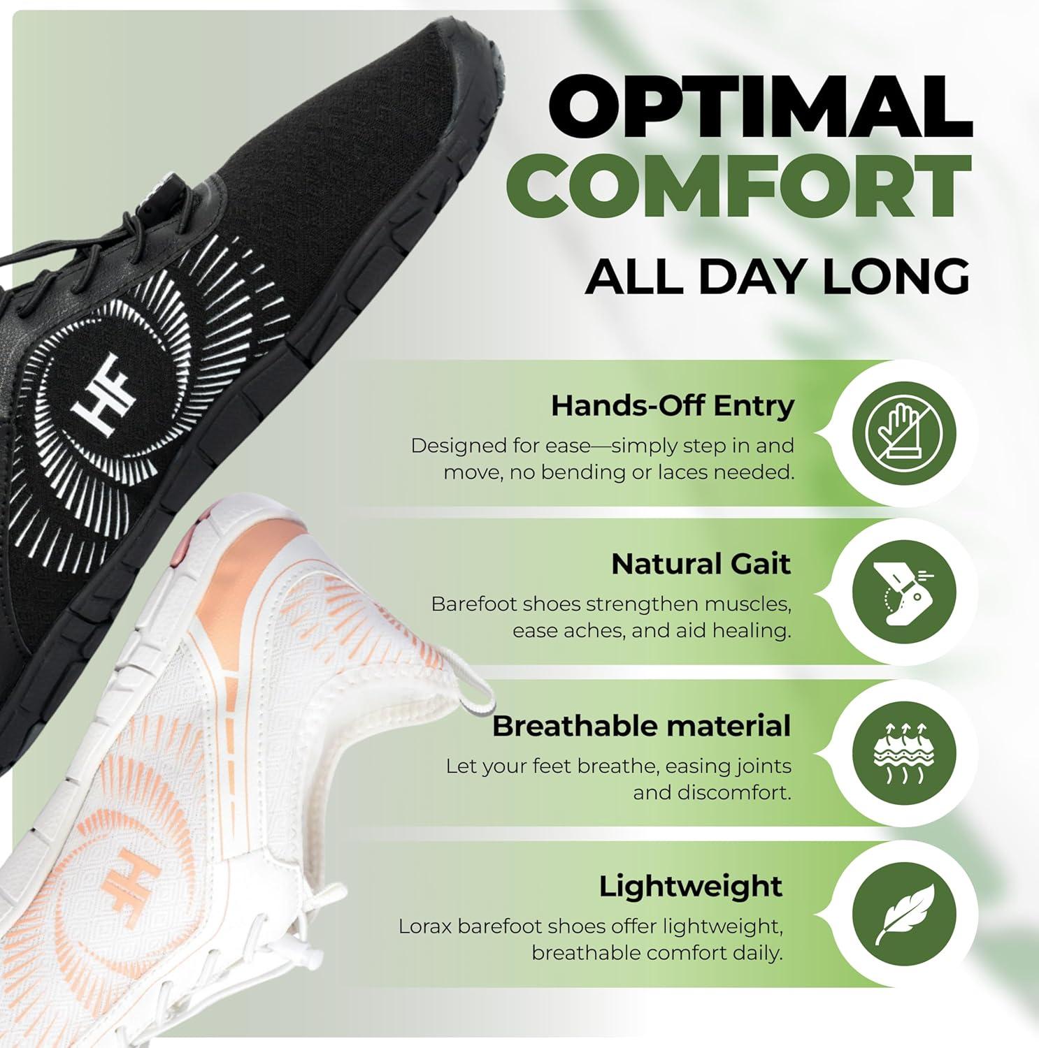 imageHF Active Barefoot Shoes  Wide Toe Box Arch Support Breathable Lightweight Flexible Minimalist Walking Shoes for Men ampamp WomenWhite