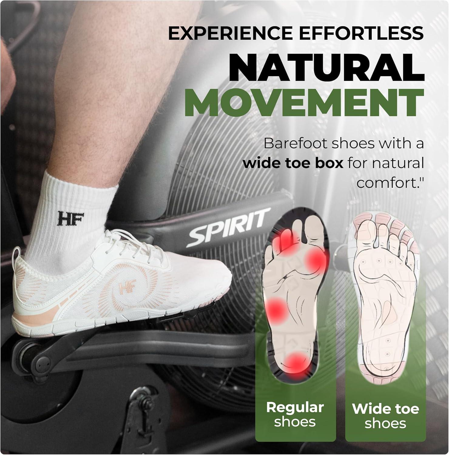 imageHF Active Barefoot Shoes  Wide Toe Box Arch Support Breathable Lightweight Flexible Minimalist Walking Shoes for Men ampamp WomenWhite