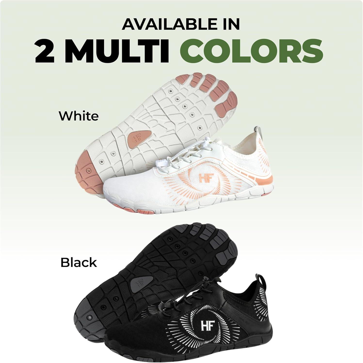 imageHF Active Barefoot Shoes  Wide Toe Box Arch Support Breathable Lightweight Flexible Minimalist Walking Shoes for Men ampamp WomenWhite