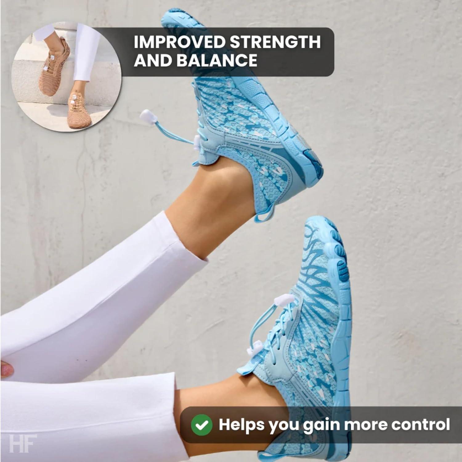 imageHF Signature Healthy ampamp NonSlip Breathable Barefoot Shoes Flexible Lightweight Daily Wear Walking Shoes UnisexIcy Blue