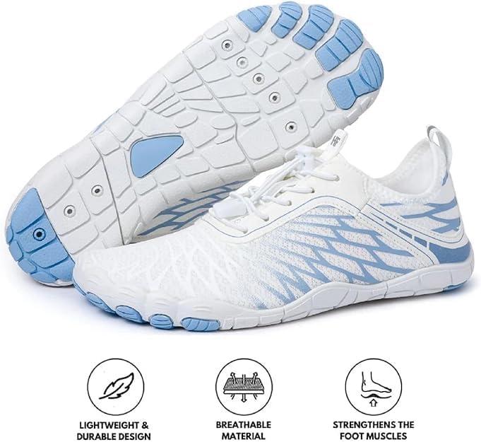 imageHF Signature Healthy ampamp NonSlip Breathable Barefoot Shoes Flexible Lightweight Daily Wear Walking Shoes UnisexWhiteBlack