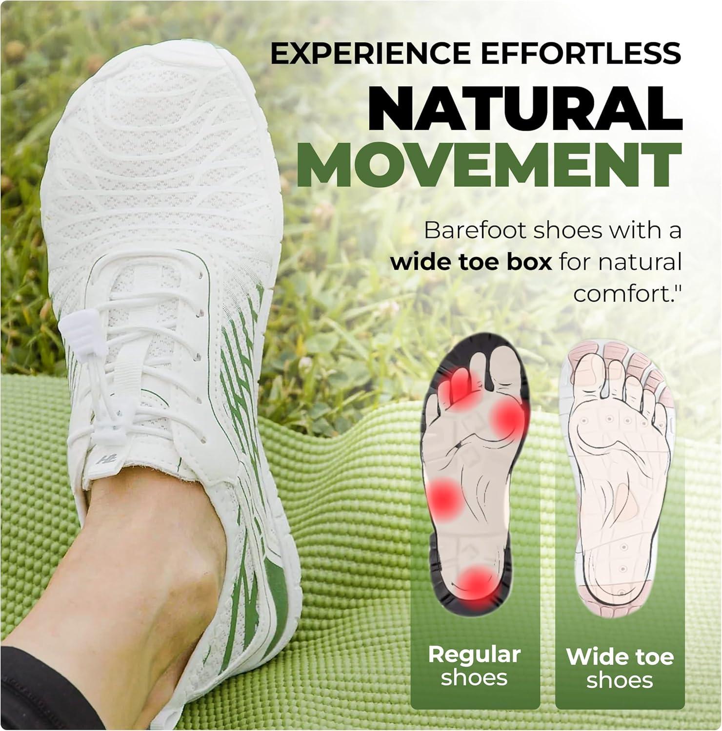 imageHF Signature Healthy ampamp NonSlip Breathable Barefoot Shoes Flexible Lightweight Daily Wear Walking Shoes UnisexWhiteRed