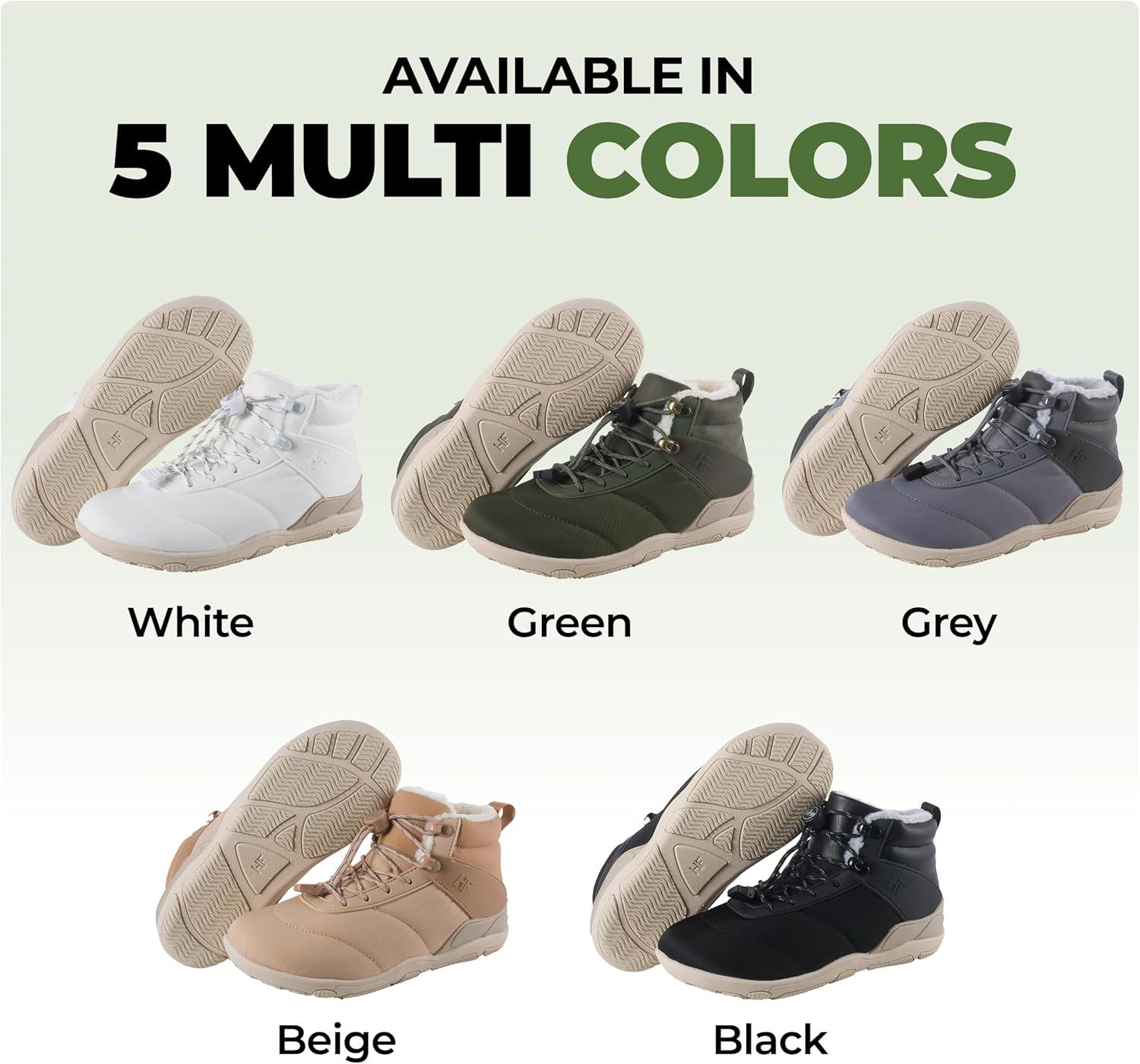 imageHFAzura Ergonomic Supportive Unisex Barefoot Shoes Winter Boots  Wide Toe Box Minimalist ZeroDrop Sole Breathable ampamp SplashProofGrey