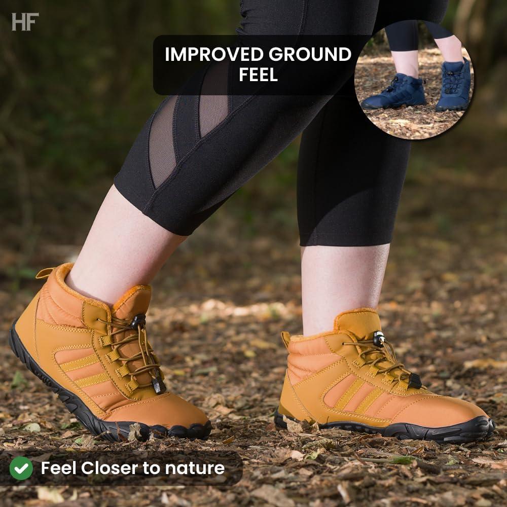 imageKasdava Pro Barefoot Winter Boots  Unisex WaterResistant NonSlip Shoes with Zero Drop Sole ampamp Wide Toe Box for Outdoor Trail ampamp SnowBlack