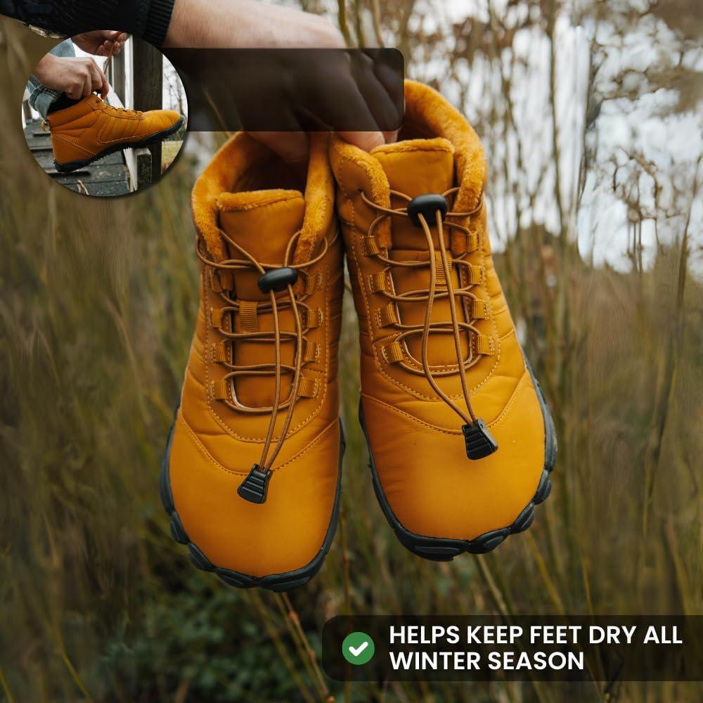 imageKasdava Pro Barefoot Winter Boots  Unisex WaterResistant NonSlip Shoes with Zero Drop Sole ampamp Wide Toe Box for Outdoor Trail ampamp SnowBlue