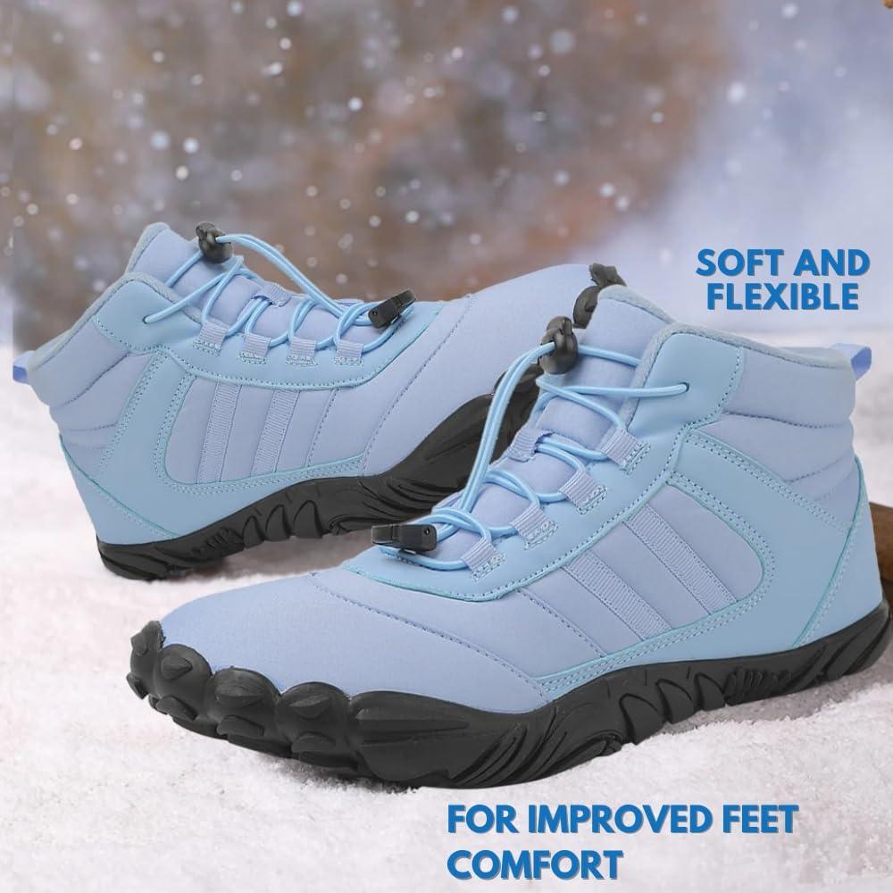 imageKasdava Pro Barefoot Winter Boots  Unisex WaterResistant NonSlip Shoes with Zero Drop Sole ampamp Wide Toe Box for Outdoor Trail ampamp SnowBlue