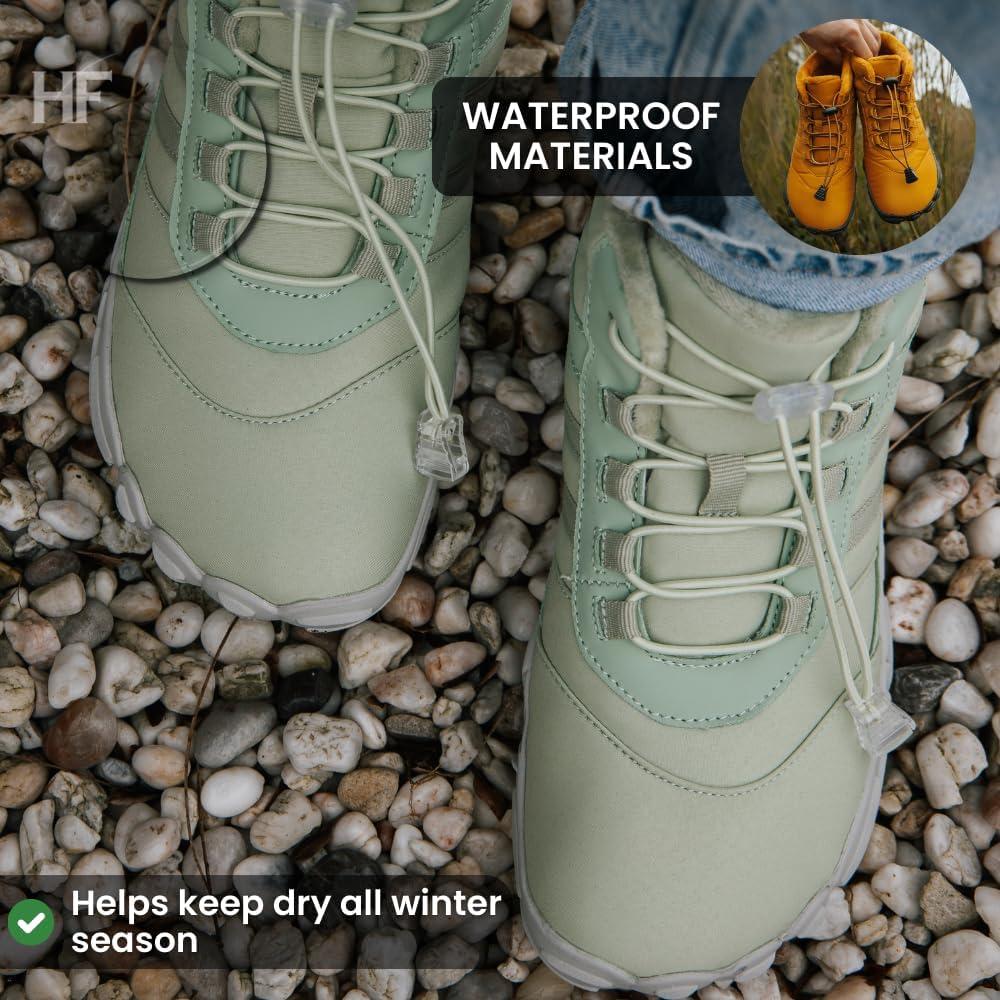 imageKasdava Pro Barefoot Winter Boots  Unisex WaterResistant NonSlip Shoes with Zero Drop Sole ampamp Wide Toe Box for Outdoor Trail ampamp SnowGreen