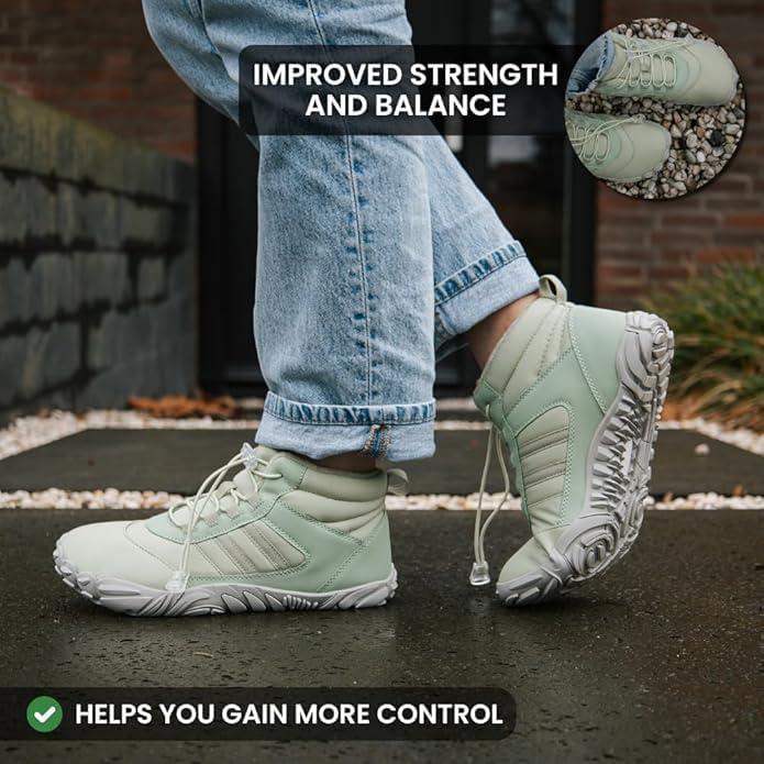 imageKasdava Pro Barefoot Winter Boots  Unisex WaterResistant NonSlip Shoes with Zero Drop Sole ampamp Wide Toe Box for Outdoor Trail ampamp SnowPink