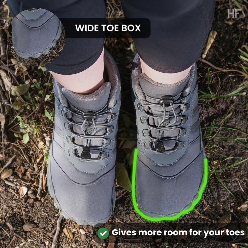 imageKasdava Pro Barefoot Winter Boots  Unisex WaterResistant NonSlip Shoes with Zero Drop Sole ampamp Wide Toe Box for Outdoor Trail ampamp SnowRed
