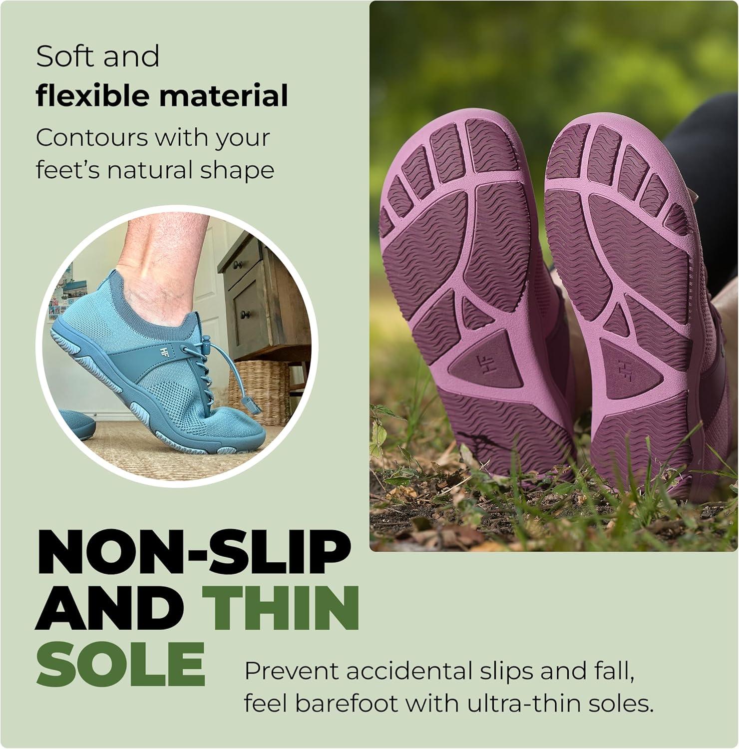 imageTheora Pro HF  Ergonomic Supportive NonSlip Barefoot Shoes Wide Toe Box Durable Breathable Ultralight Walking Shoe for Women MenBlue