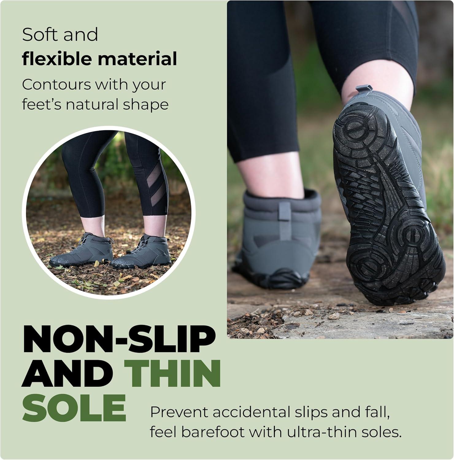 imageVindra Flex Barefoot Winter Boots for Women ampamp Men  NonSlip Lightweight Wide Toe Box Minimalist Walking Shoes for Healthy Foot PostureTan