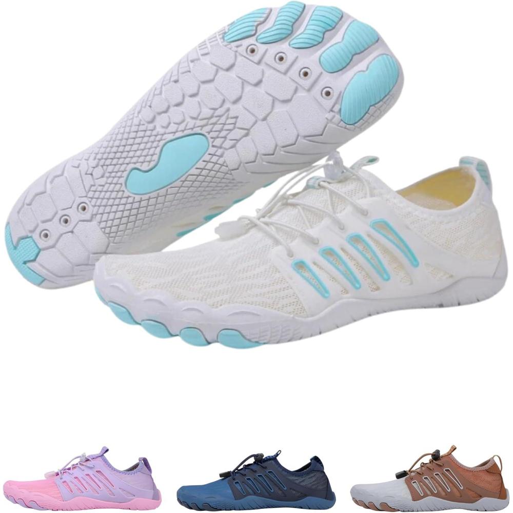 imageColson Pro Barefoot Shoes for Men ampamp Women  Lightweight NonSlip QuickDry Minimalist Shoes with Wide Toe Box Arch Support Flexible Thin Soles for Walking Running GymWhiteBlue