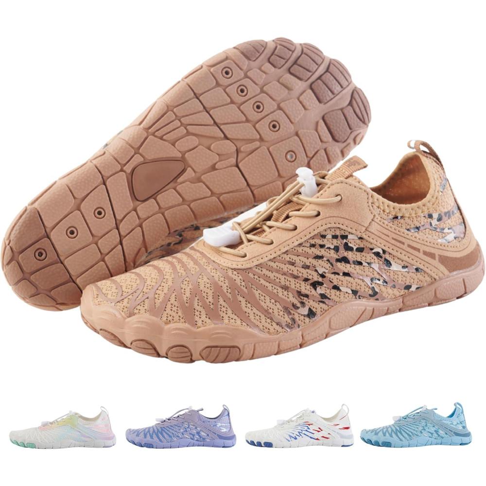 imageHF Signature Healthy ampamp NonSlip Breathable Barefoot Shoes Flexible Lightweight Daily Wear Walking Shoes UnisexLeopard