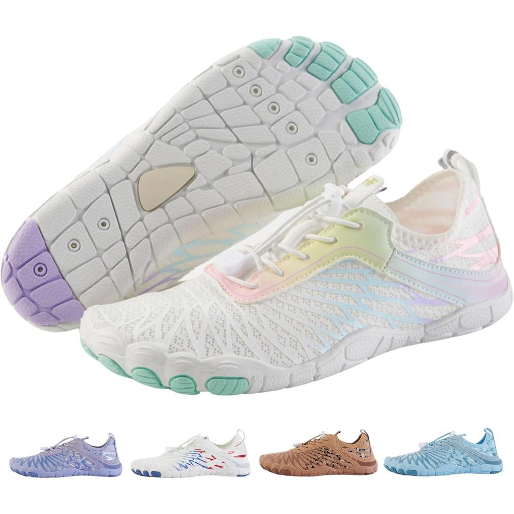 imageHF Signature Healthy ampamp NonSlip Breathable Barefoot Shoes Flexible Lightweight Daily Wear Walking Shoes UnisexRainbow