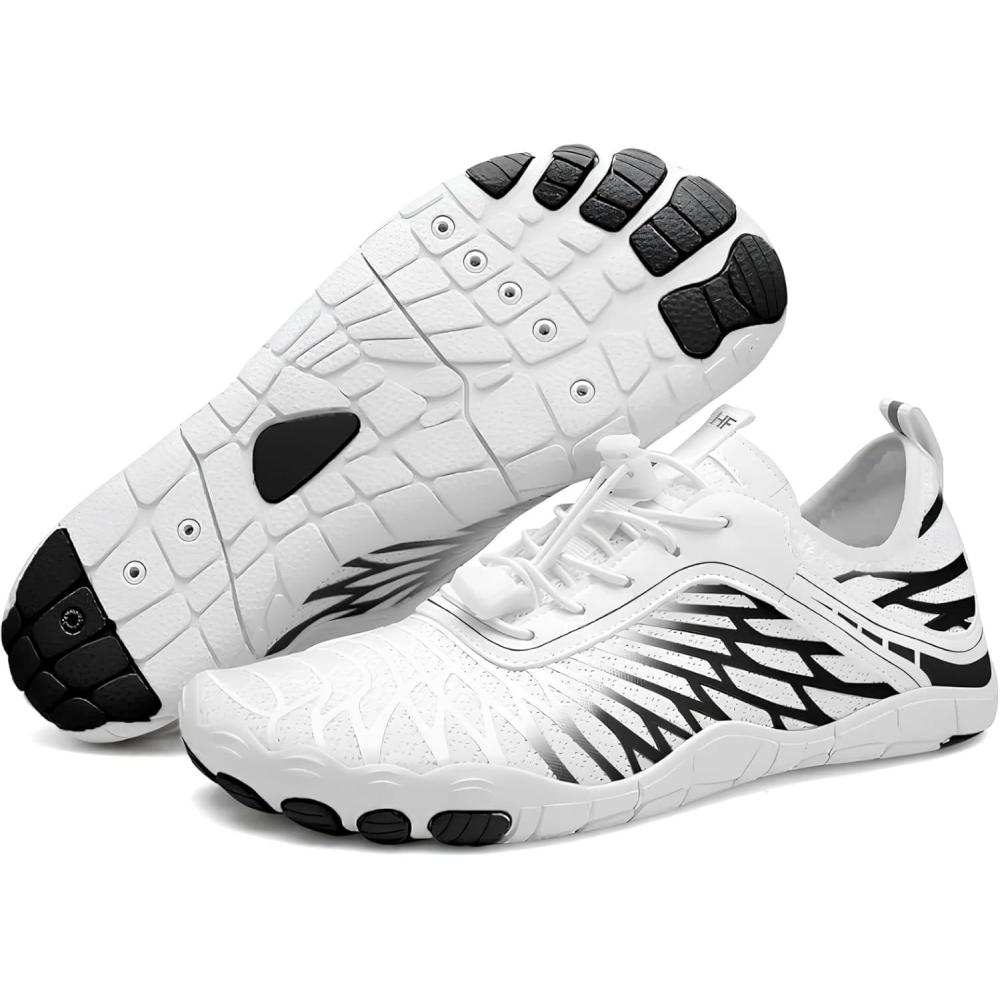 imageHF Signature Healthy ampamp NonSlip Breathable Barefoot Shoes Flexible Lightweight Daily Wear Walking Shoes UnisexWhitePurple