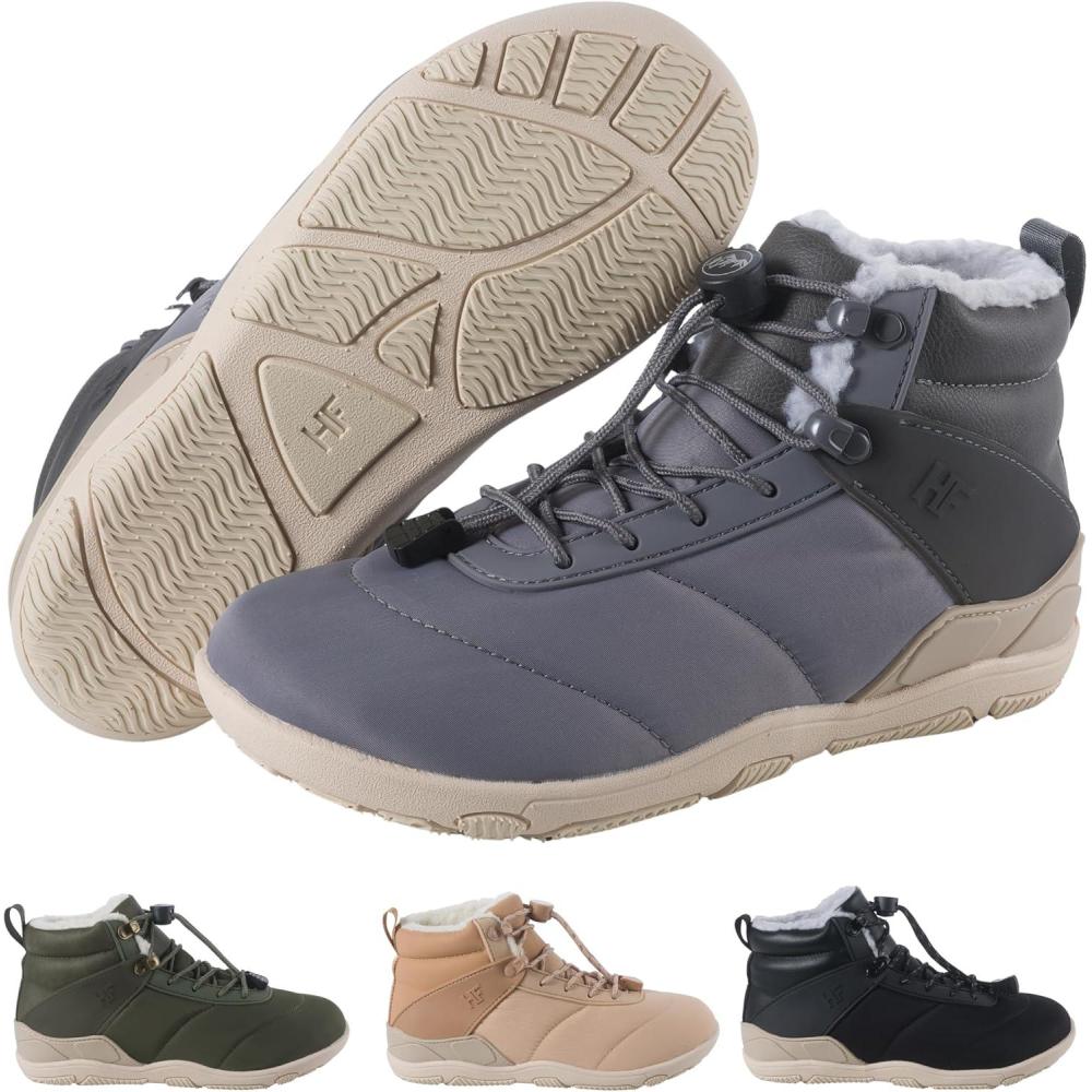 imageHFAzura Ergonomic Supportive Unisex Barefoot Shoes Winter Boots  Wide Toe Box Minimalist ZeroDrop Sole Breathable ampamp SplashProofGrey