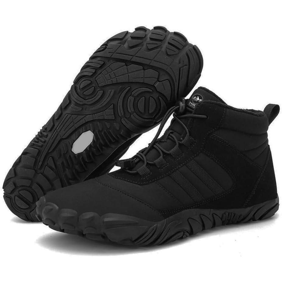 imageKasdava Pro Barefoot Winter Boots  Unisex WaterResistant NonSlip Shoes with Zero Drop Sole ampamp Wide Toe Box for Outdoor Trail ampamp SnowBlack