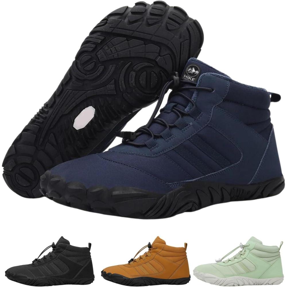 imageKasdava Pro Barefoot Winter Boots  Unisex WaterResistant NonSlip Shoes with Zero Drop Sole ampamp Wide Toe Box for Outdoor Trail ampamp SnowDark Blue