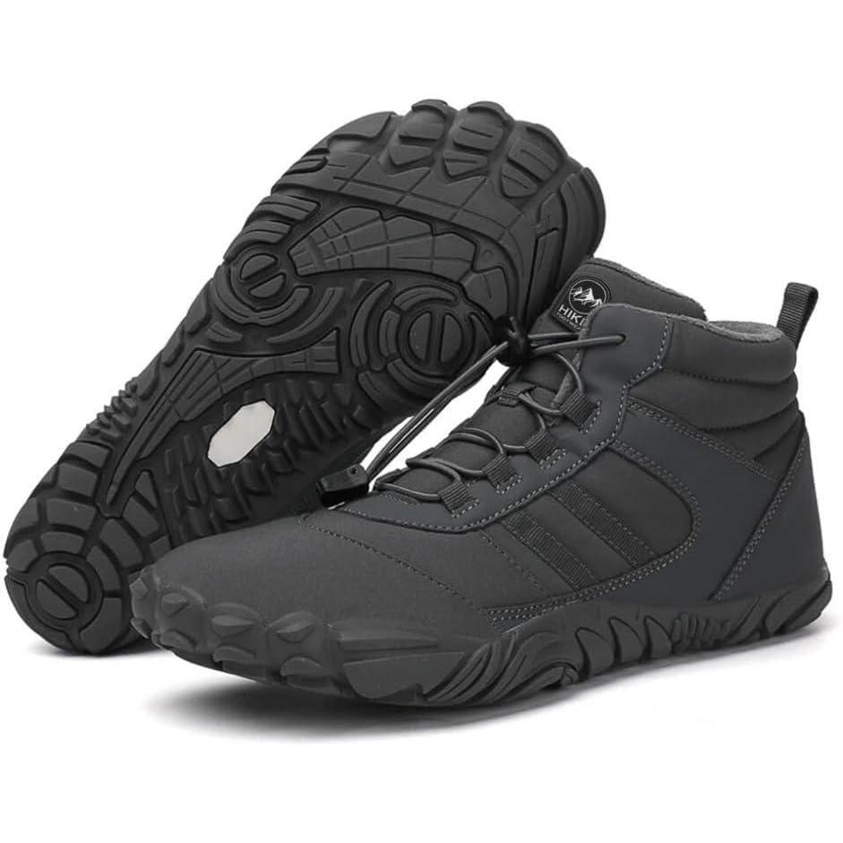 imageKasdava Pro Barefoot Winter Boots  Unisex WaterResistant NonSlip Shoes with Zero Drop Sole ampamp Wide Toe Box for Outdoor Trail ampamp SnowGrey
