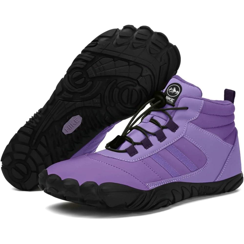 imageKasdava Pro Barefoot Winter Boots  Unisex WaterResistant NonSlip Shoes with Zero Drop Sole ampamp Wide Toe Box for Outdoor Trail ampamp SnowPurple
