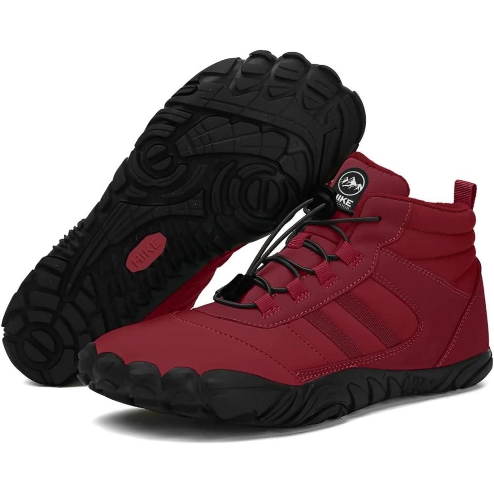 imageKasdava Pro Barefoot Winter Boots  Unisex WaterResistant NonSlip Shoes with Zero Drop Sole ampamp Wide Toe Box for Outdoor Trail ampamp SnowRed