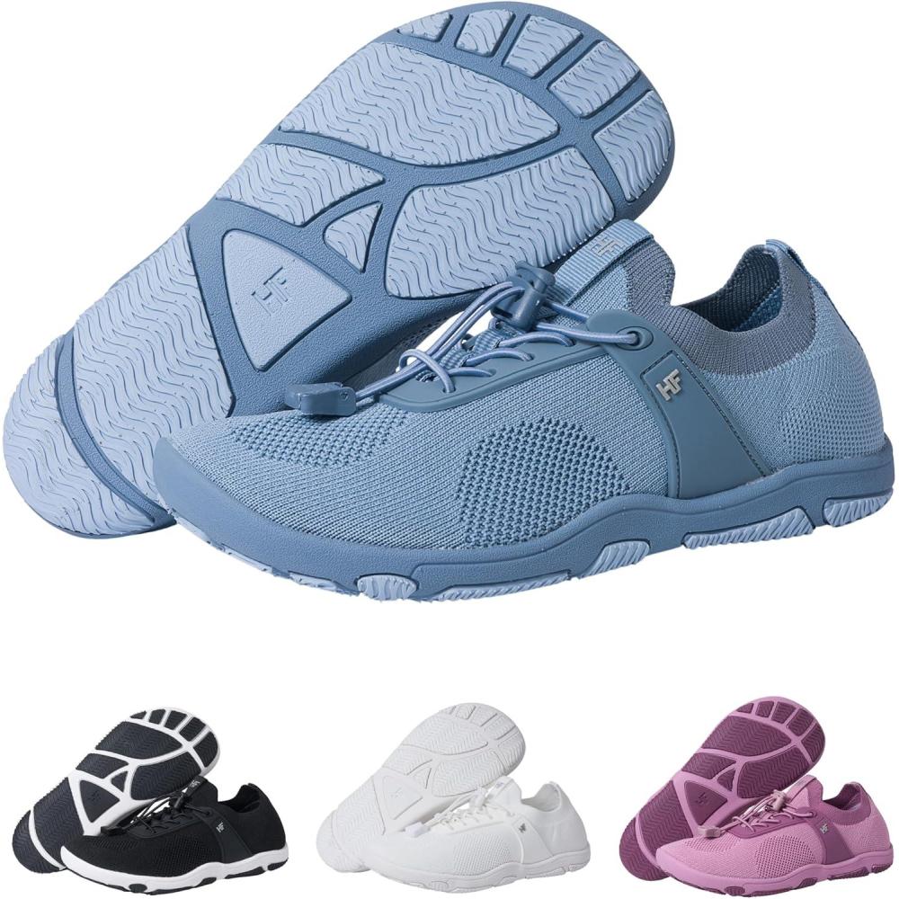 imageTheora Pro HF  Ergonomic Supportive NonSlip Barefoot Shoes Wide Toe Box Durable Breathable Ultralight Walking Shoe for Women MenBlue