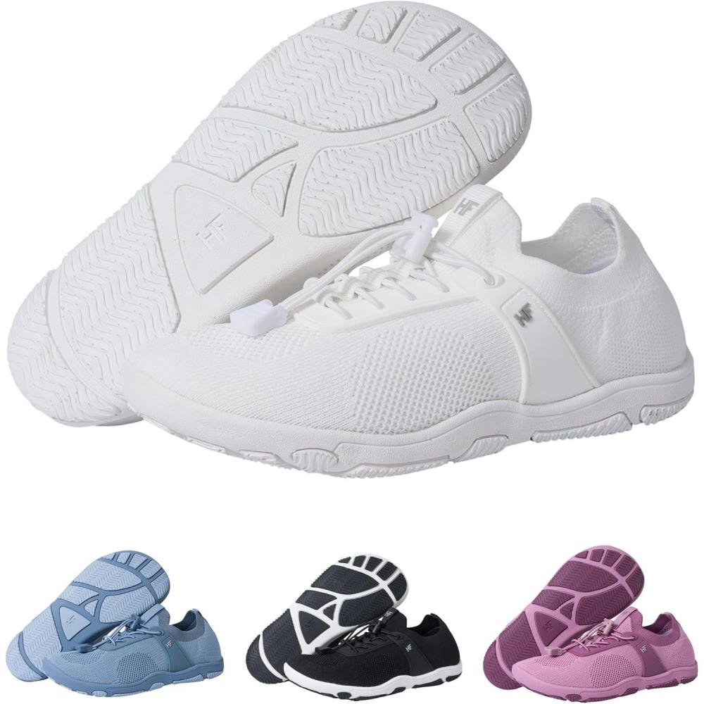 imageTheora Pro HF  Ergonomic Supportive NonSlip Barefoot Shoes Wide Toe Box Durable Breathable Ultralight Walking Shoe for Women MenWhite