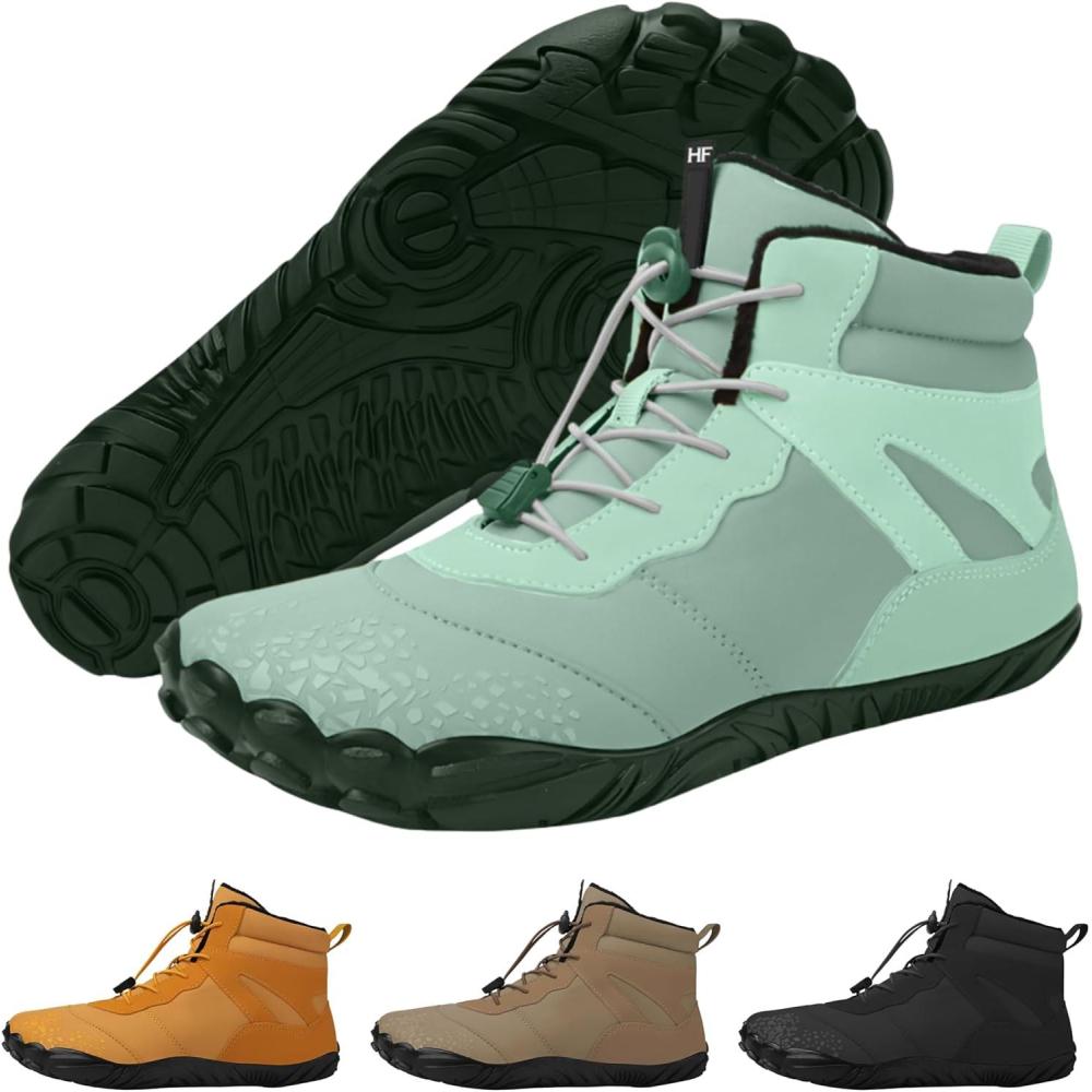 imageVindra Flex Barefoot Winter Boots for Women ampamp Men  NonSlip Lightweight Wide Toe Box Minimalist Walking Shoes for Healthy Foot PostureGreen