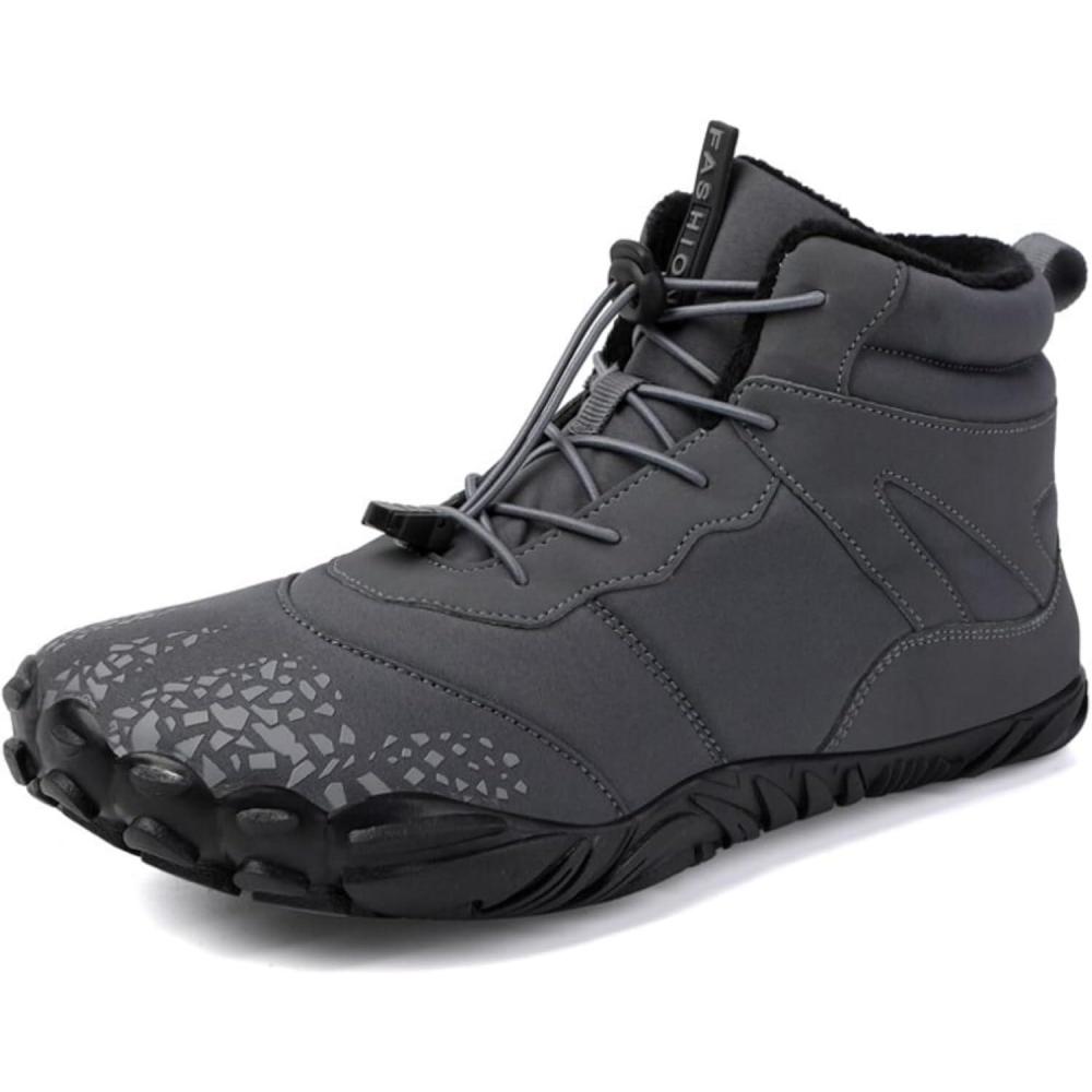 imageVindra Flex Barefoot Winter Boots for Women ampamp Men  NonSlip Lightweight Wide Toe Box Minimalist Walking Shoes for Healthy Foot PostureGrey