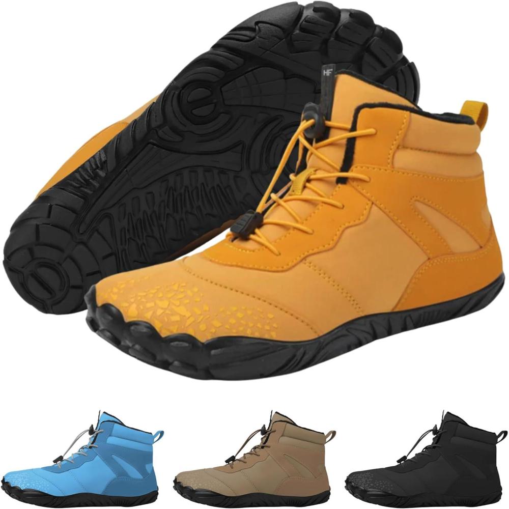 imageVindra Flex Barefoot Winter Boots for Women ampamp Men  NonSlip Lightweight Wide Toe Box Minimalist Walking Shoes for Healthy Foot PostureYellow