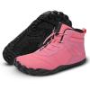 Vindra Flex Barefoot Winter Boots for Women & Men – Non-Slip, Lightweight, Wide Toe Box, Minimalist Walking Shoes for Healthy Foot Posture(Pink)