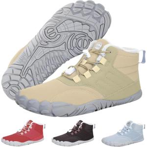 Caspar Pro HF – Non-slip and Comfortable Winter Barefoot Shoes Provide Warmth and Support, Walking Boots For Women Men Unisex(Beige)