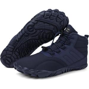 Caspar Pro HF – Non-slip and Comfortable Winter Barefoot Shoes Provide Warmth and Support, Walking Boots For Women Men Unisex(Dark Blue)