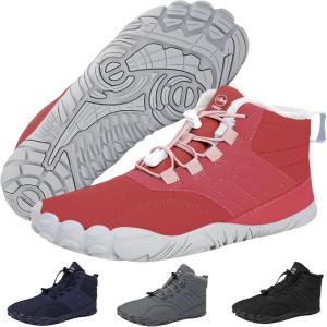Caspar Pro HF – Non-slip and Comfortable Winter Barefoot Shoes Provide Warmth and Support, Walking Boots For Women Men Unisex(Light Red)