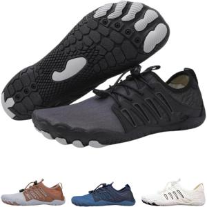 Colson Pro Barefoot Shoes for Men & Women – Lightweight, Non-Slip, Quick-Dry Minimalist Shoes with Wide Toe Box, Arch Support, Flexible Thin Soles for Walking, Running, Gym(Black)