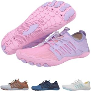 Colson Pro Barefoot Shoes for Men & Women – Lightweight, Non-Slip, Quick-Dry Minimalist Shoes with Wide Toe Box, Arch Support, Flexible Thin Soles for Walking, Running, Gym(Pink)