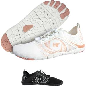 HF Active Barefoot Shoes – Wide Toe Box, Arch Support, Breathable, Lightweight, Flexible Minimalist Walking Shoes for Men & Women(White)