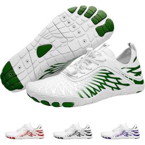 HF Signature Healthy & Non-Slip Breathable Barefoot Shoes, Flexible Lightweight Daily Wear Walking Shoes Unisex(White/Green)