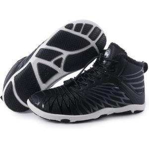 HF Winter Barefoot Boots – Ergonomic Supportive Winter Barefoot Shoes, Zero-Drop Sole, Wide Toe Box Innovative Design Walking Boots Unisex(Black)