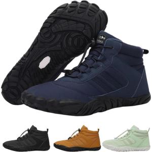 Kasdava Pro Barefoot Winter Boots – Unisex Water-Resistant, Non-Slip Shoes with Zero Drop Sole & Wide Toe Box for Outdoor, Trail & Snow(Dark Blue)