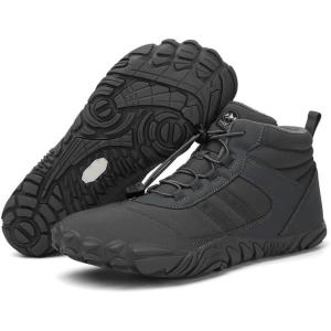 Kasdava Pro Barefoot Winter Boots – Unisex Water-Resistant, Non-Slip Shoes with Zero Drop Sole & Wide Toe Box for Outdoor, Trail & Snow(Grey)