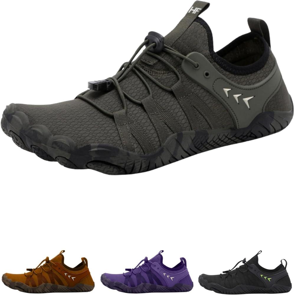 imageCaspian Adventure HF  Outdoor Non  Slip Barefoot Shoes Wide Toe Box Lightweight and Breathable Quick Dry Daily Footwear UnisexDark Green
