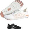 HF Active Healthy Barefoot Shoes for Men Woman – Pain Relief Wide Toe Box, Arch Support, Minimalist Zero Drop Shoes – Lightweight Natural Walking Running Sneakers(White)