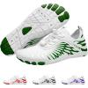 HF Breathable Wide Toe Barefoot Shoes, Men Women, Non – Slip, Minimalist Athletic Footwear, Walking, Running, Hiking and Daily Wear White/Green
